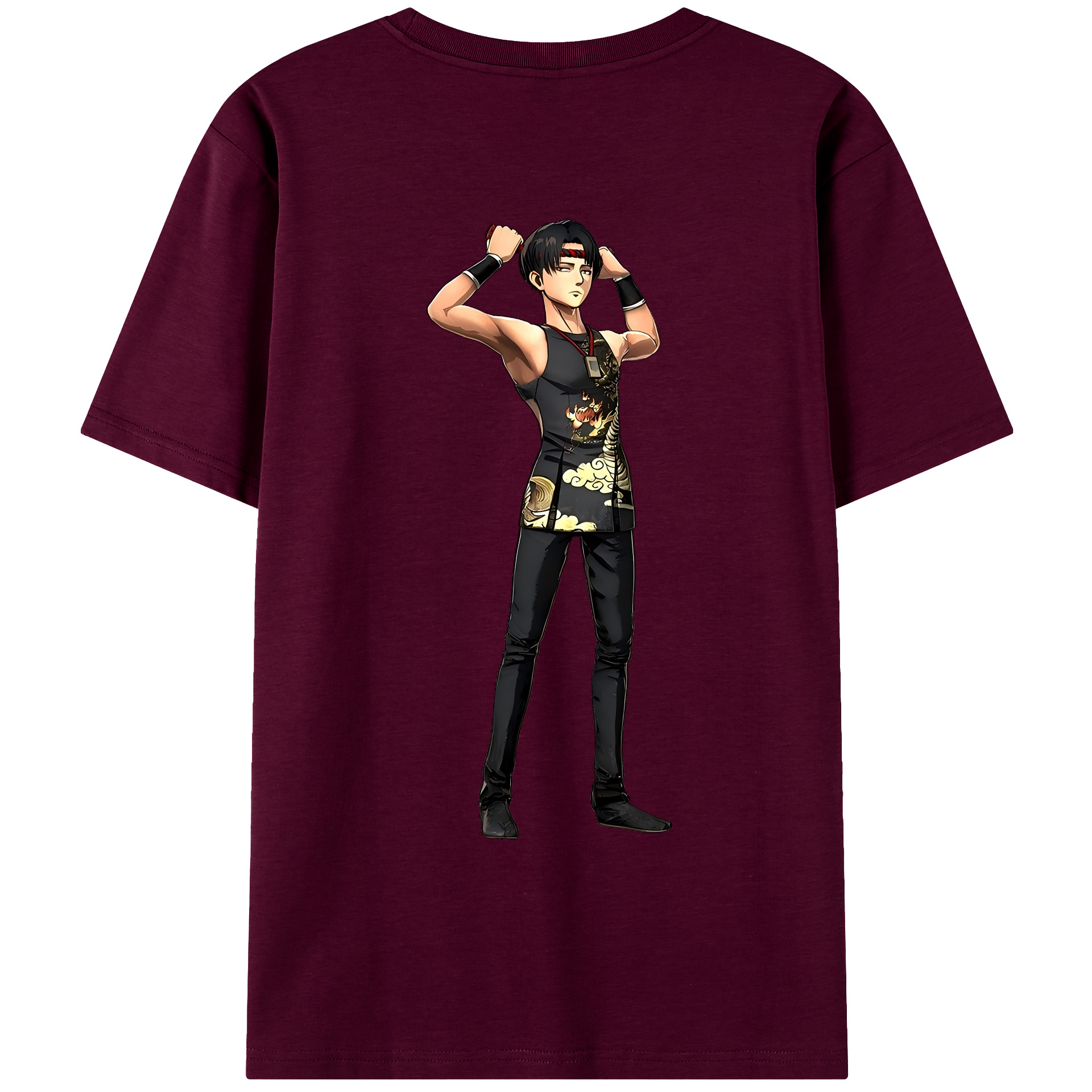 （画像用） 進撃の巨人 リヴァイ·アッカーマン Attack on Titan Levi Ackerman レディース半袖Tシャツ(バックプリント)